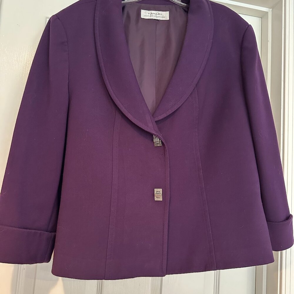 Tahari fully lined purple suit jacket
